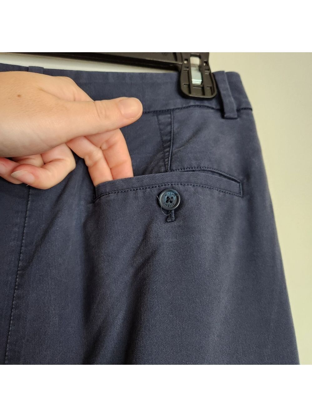 Kit + Ace Navy Blue High Waist Pleated Taper Leg Trouser Pants Size 8 - Picture 9 of 15